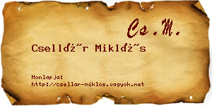 Csellár Miklós névjegykártya